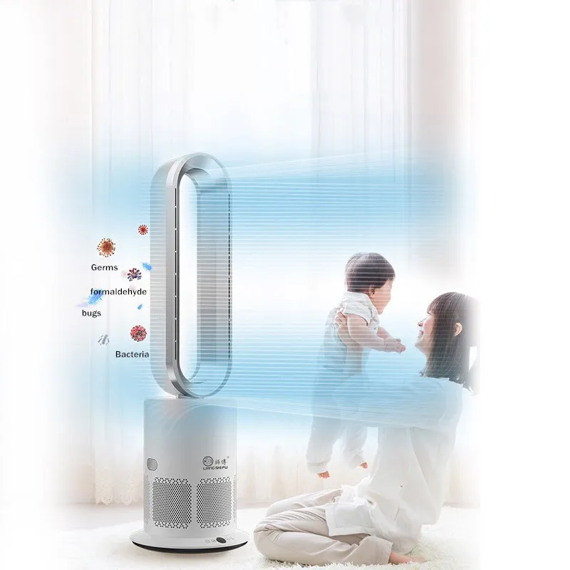 Ultra-Quiet Bladeless Fan with HEPA Filtration for Home
