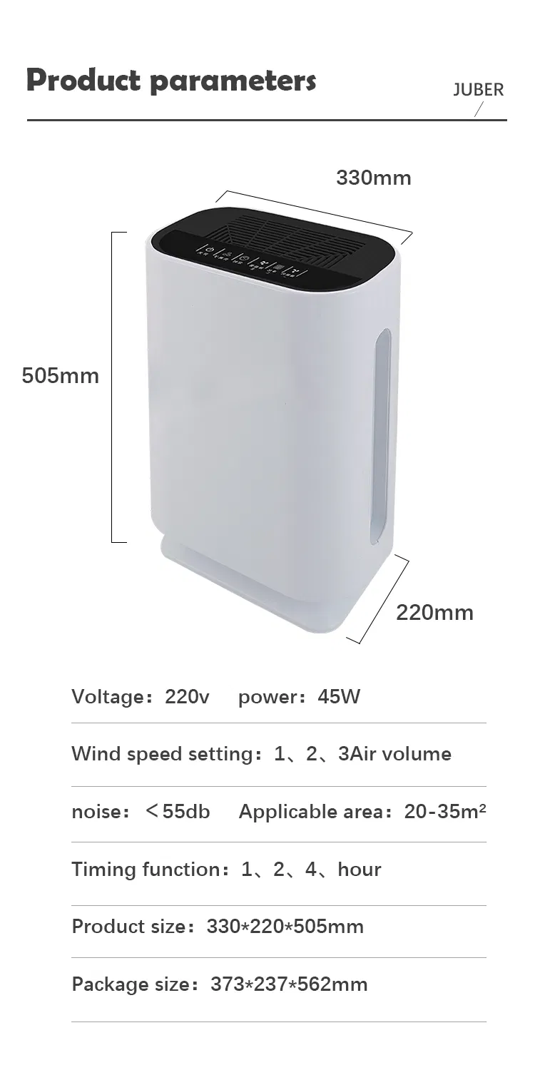 Manufacturer HEPA Desktop Air Cleaner Household Air Purifier with Remote Control