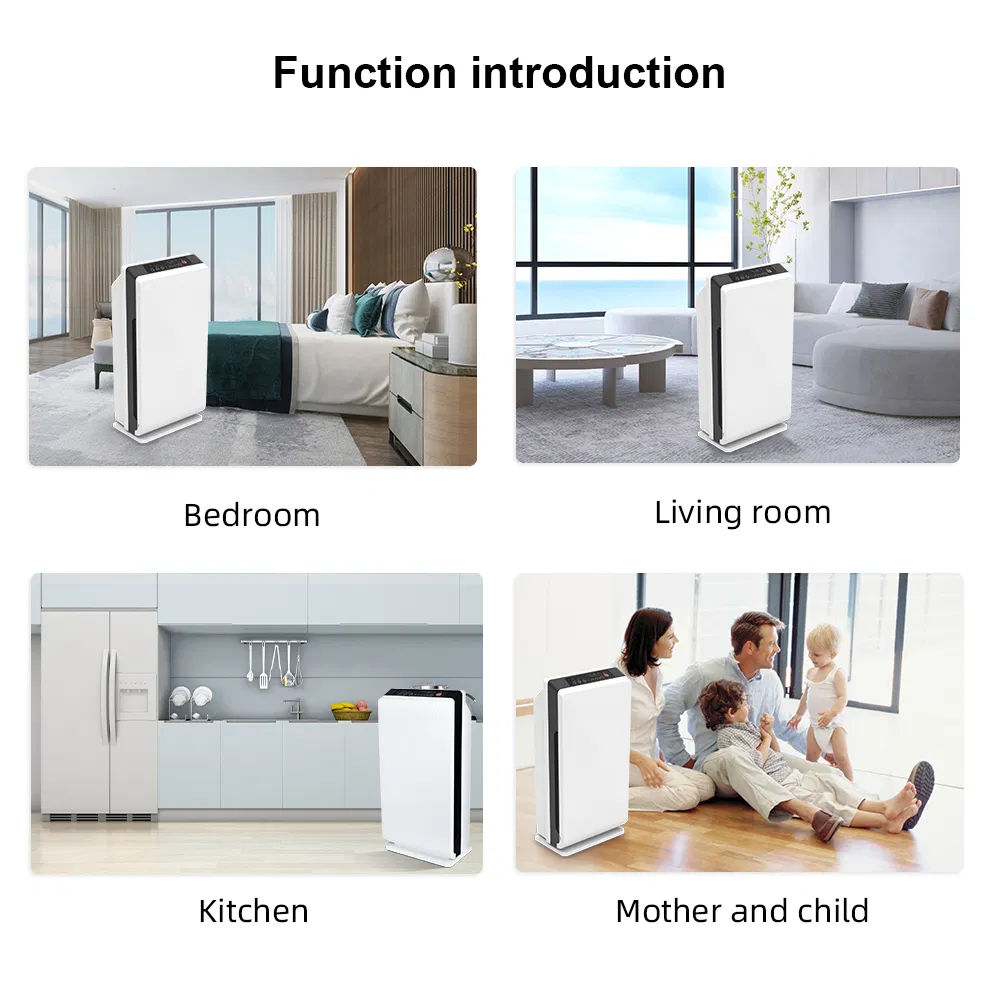 HEPA &amp; Carbon Filter High Ionizer UV Sterilizer Home Air Purifier with Timer