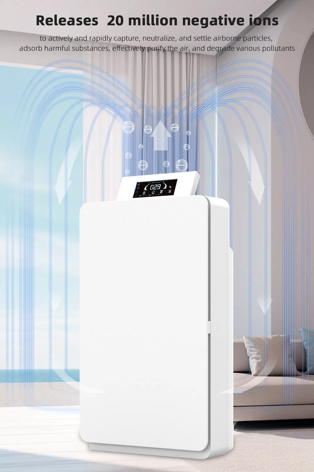 Hospitals Trusted with UV Sterilizer Lamps Ozone and Negative Ion HEPA Air Purification System for Home