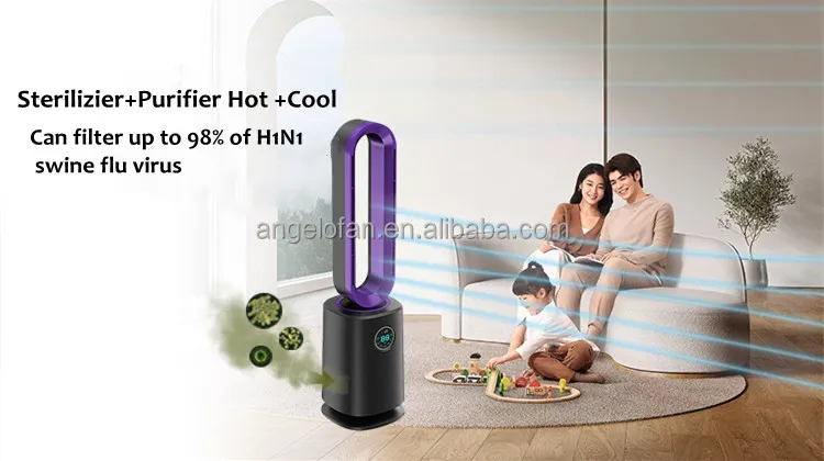 Tower Bladeless Fan Plasma Air Sterilizer Multi-Functional Household Air Purifier
