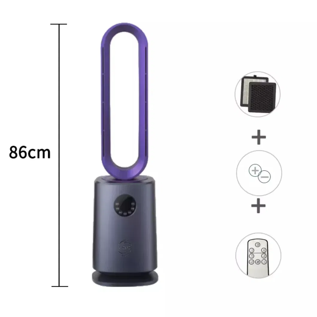 Tower Bladeless Fan Plasma Air Sterilizer Multi-Functional Household Air Purifier