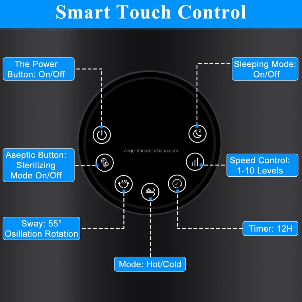 35 Inch Multi-Functional Home Household Bladeless Fan HEPA Filter Plasma Sterilizer