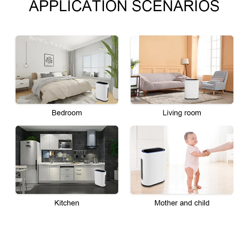 High Efficiency HEPA Ionizer UV Sterilizer Floor Standing Bedroom Air Purifier