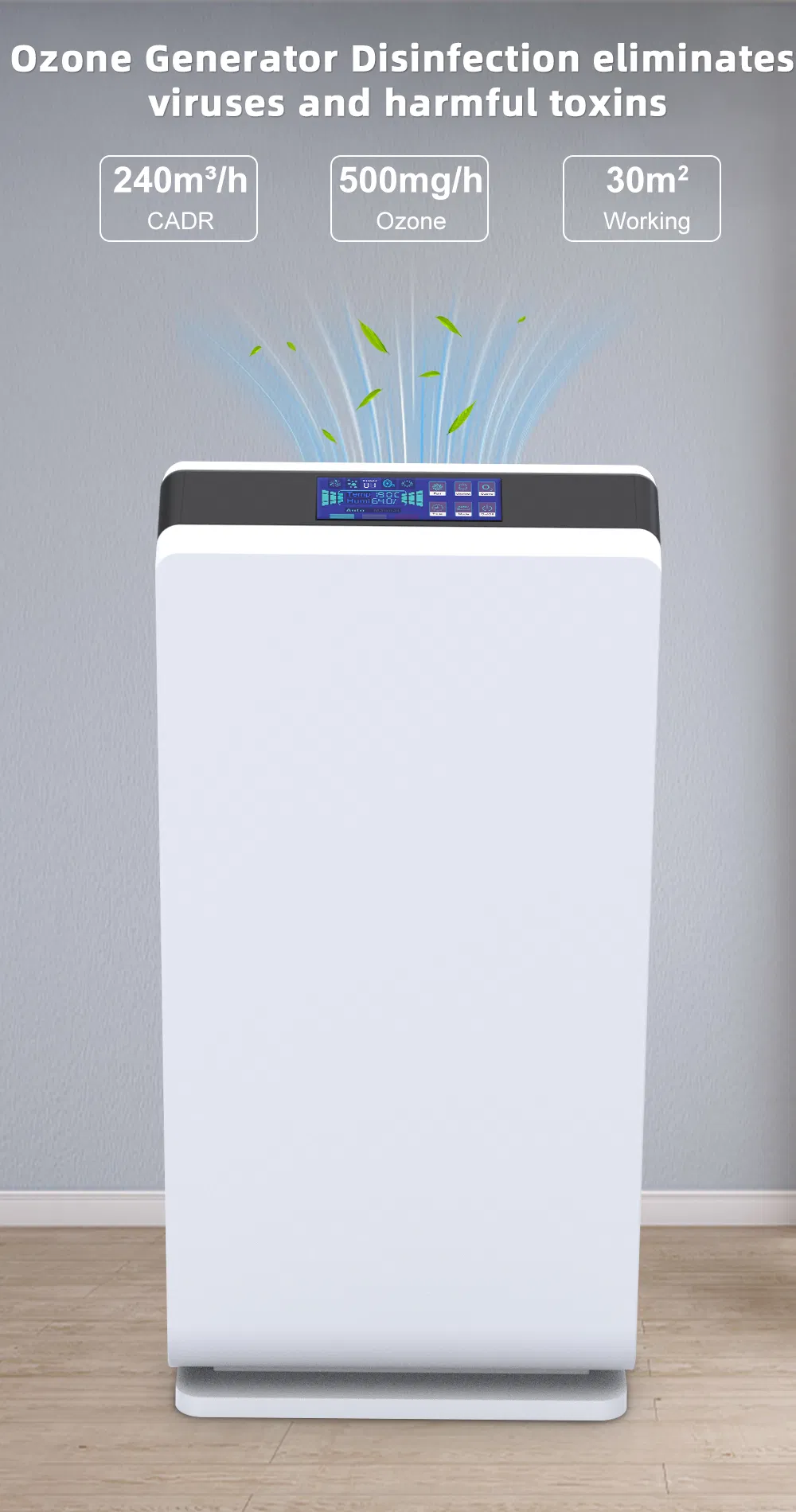 HEPA Filter Air Cleaner Ionizer UVC Air Purifier with Ozone Generators