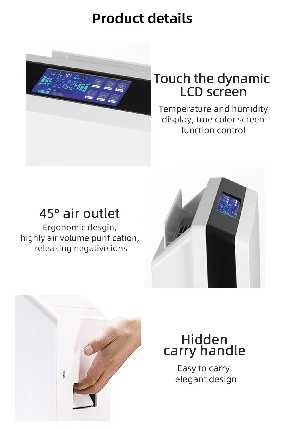 HEPA Filter Air Cleaner Ionizer UVC Air Purifier with Ozone Generators