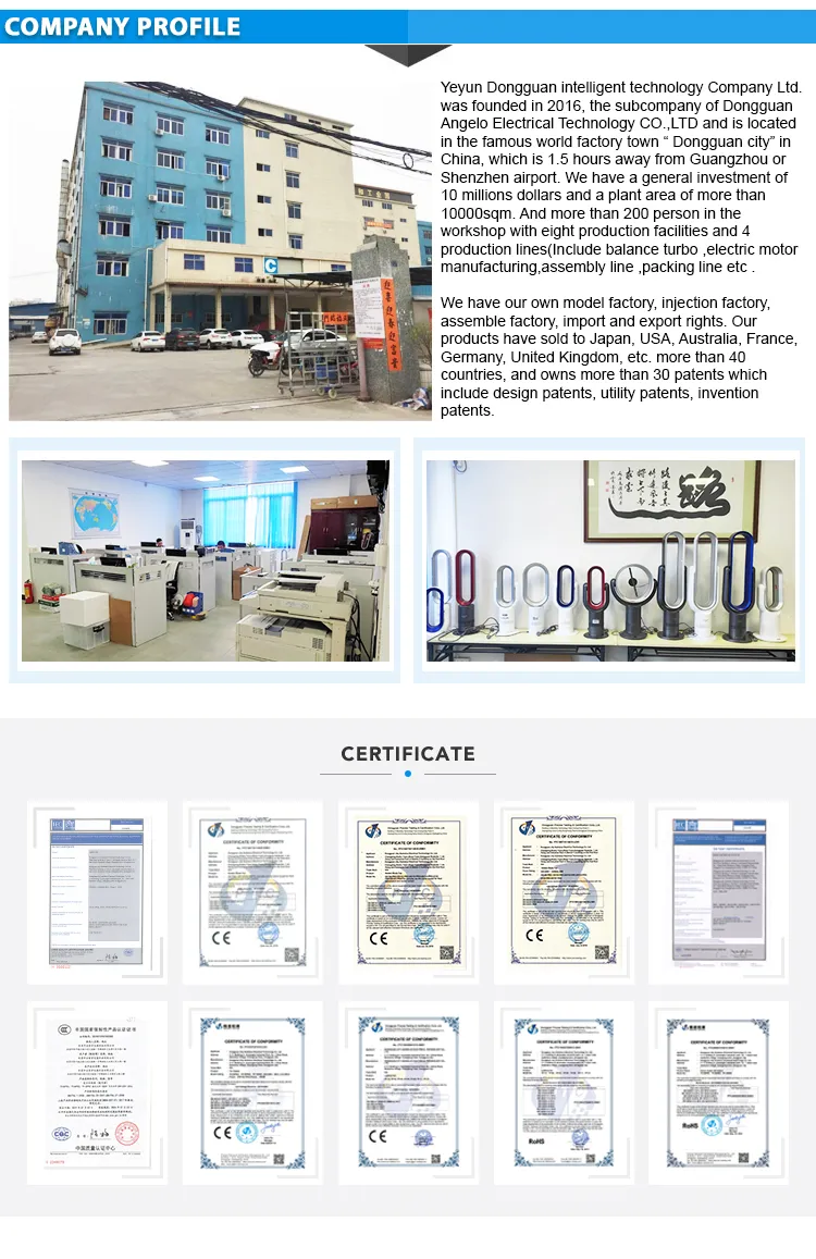 34-Inch Bladeless Fan with HEPA Air Purifier for Home