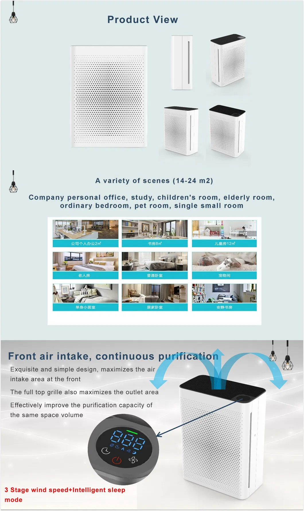 Wholesale Manufacturer HEPA Air Purifier Filter Second-Hand Smoke Pm2.5 Formaldehyde.