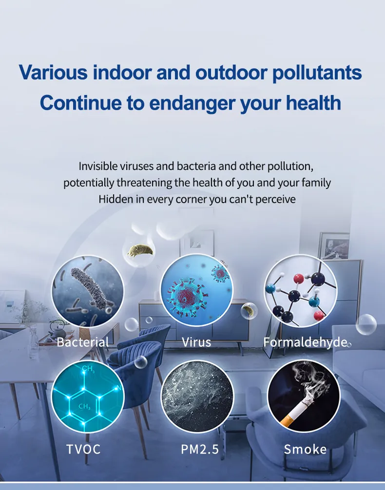 Premium Air Purifier with UV Germicidal Light, Pm2.5 Display & Timer Function