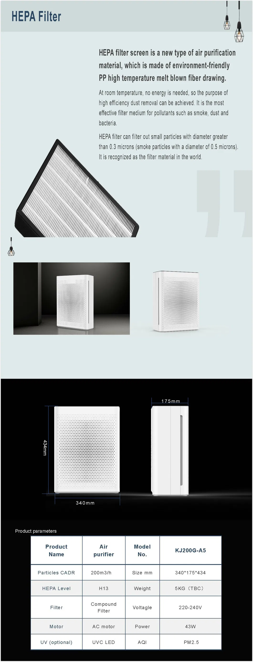 Air Purifier 2021 Commercial HEPA Air Purifier China Factory