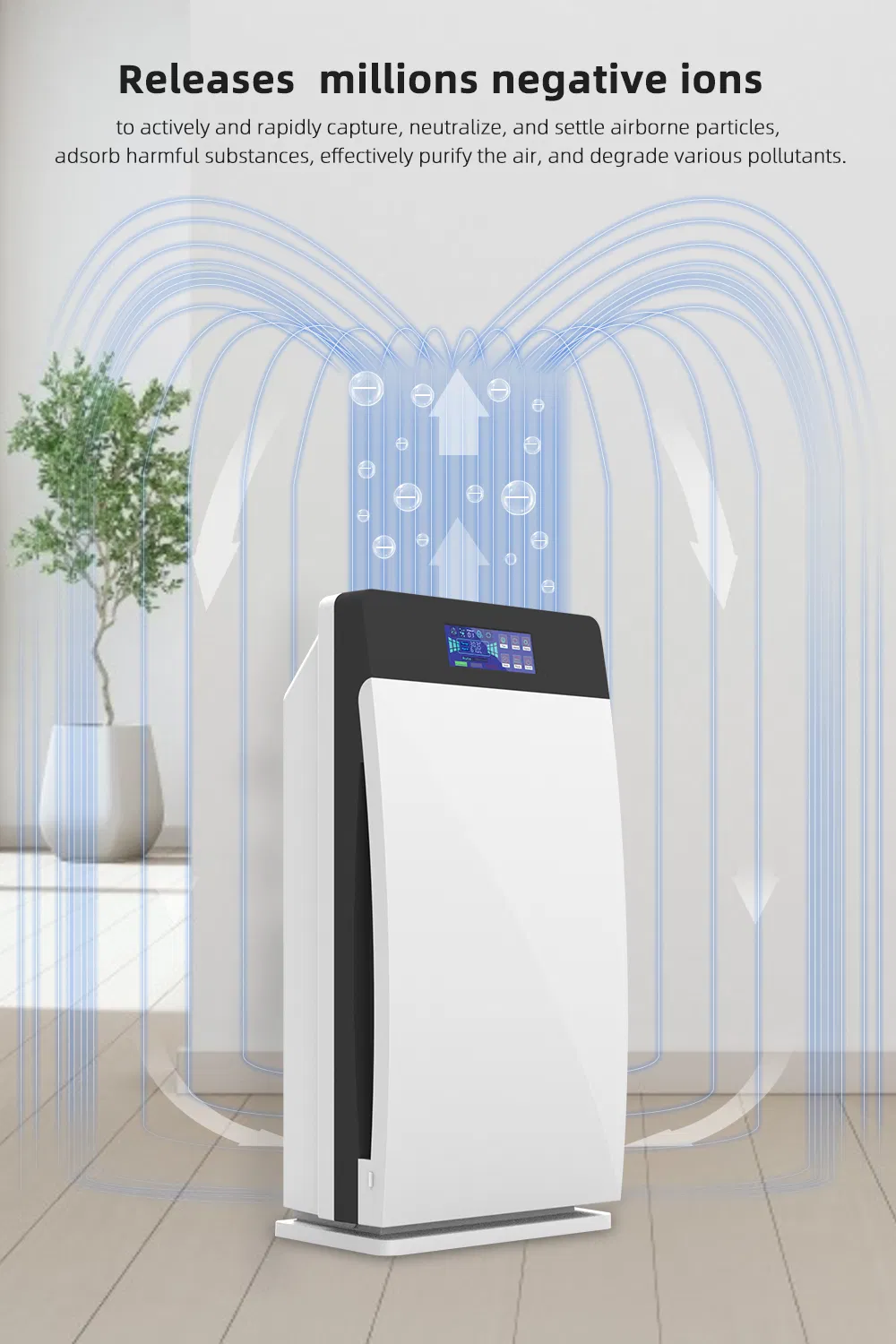 Negative Ion UV Light Ozone HEPA Carbon Coldcatalyst Filter Air Purifier
