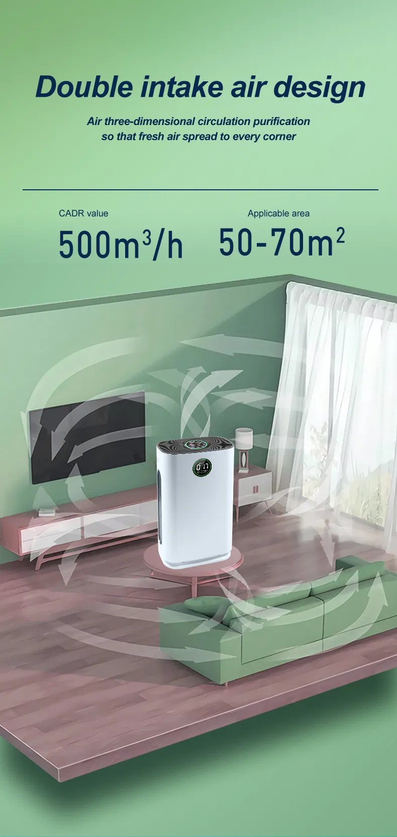 HEPA14 Air Purifier with Negative Ions &amp; Humidification