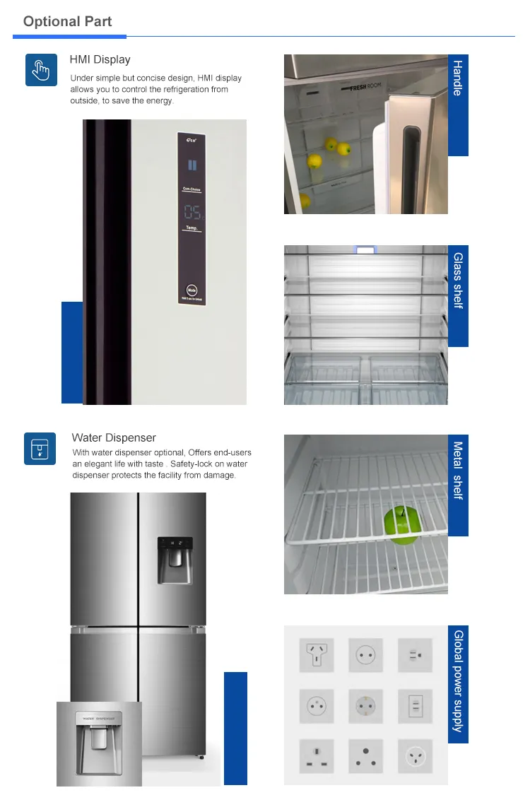 492L Four Door Digital Temperature Control Frost Free Multi Door French Door Refrigerator