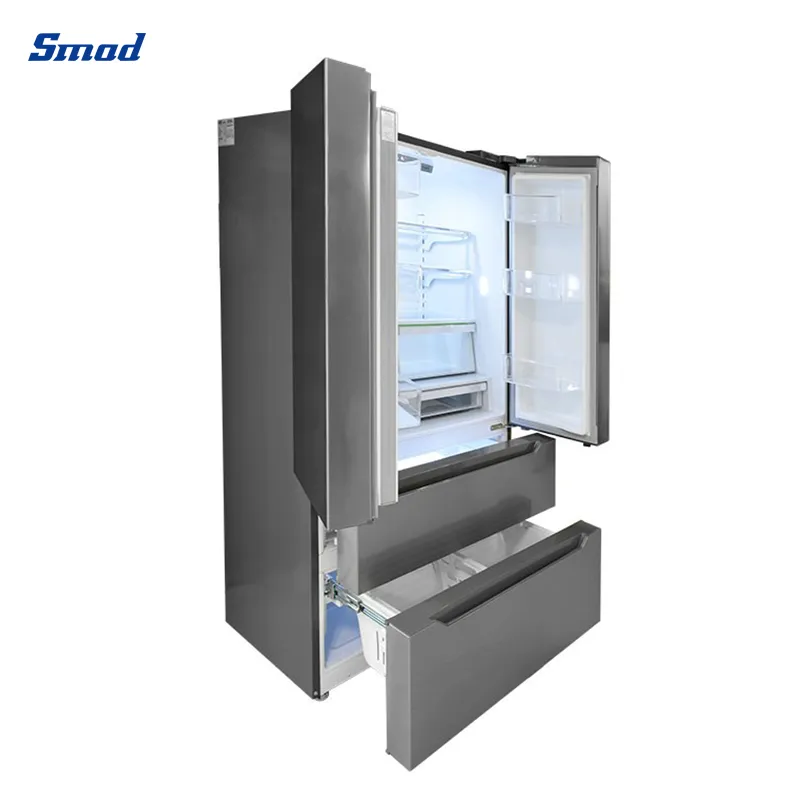 516L Stainless Steel French Door Fridge Refrigerator with Ice Maker
