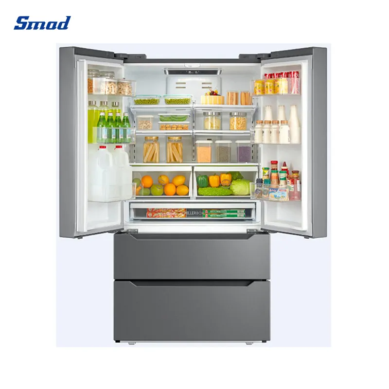 516L Stainless Steel French Door Fridge Refrigerator with Ice Maker