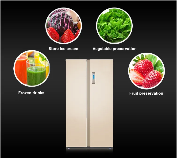 High Quality French Door 4 Door Frost Free Stainless Steel Refrigerator