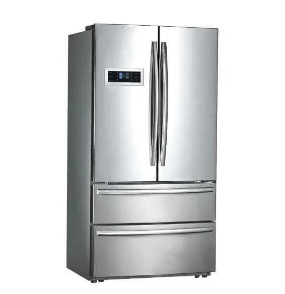 French Door Stainless Steel Compressor Home Refrigerator Rridge with Ice Maker