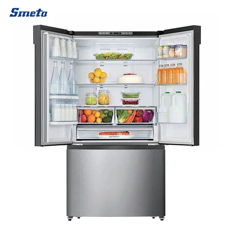 Smeta 596L Home Stainless Steel Side by Side French Door Refrigerators