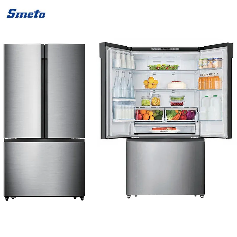 Smeta 596L Home Stainless Steel Side by Side French Door Refrigerators