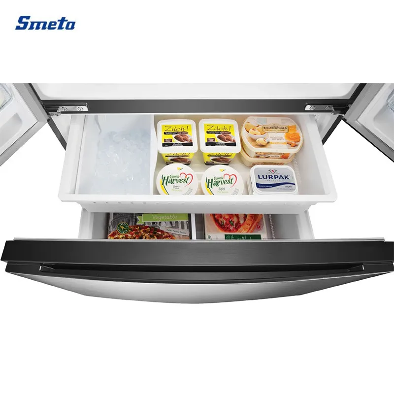 Smeta 596L Home Stainless Steel Side by Side French Door Refrigerators