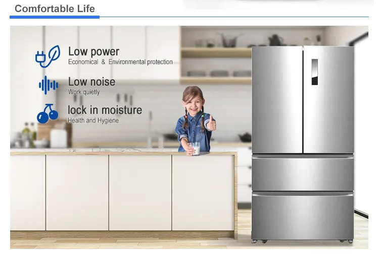 558L Home Kitchen Appliance LCD Display Frost Free French Door Refrigerator with Water Dispenser