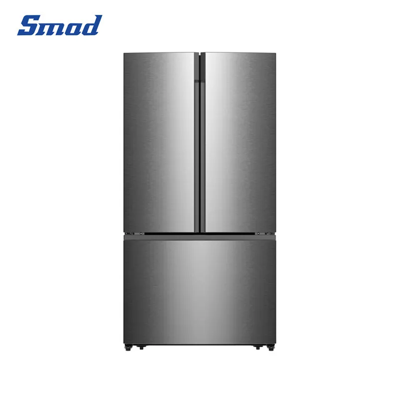 Stainless Steel French Side by Side Door Refrigerator with Ice Maker