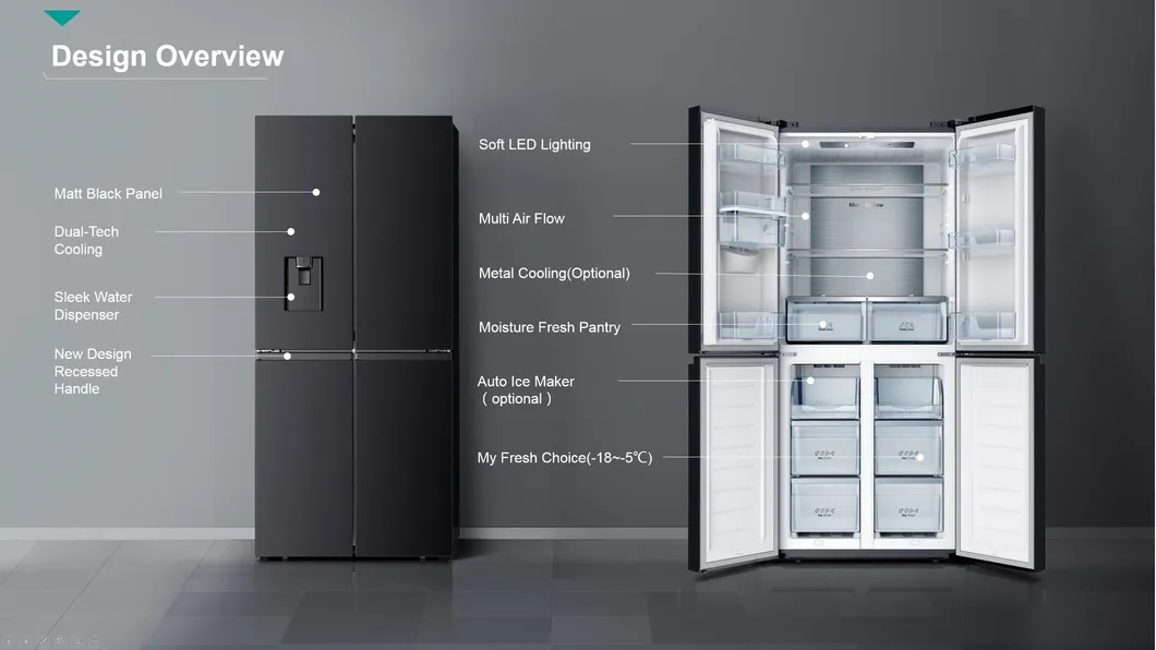 Home French Door Fridge Freezer Refrigerator with Water Dispenser