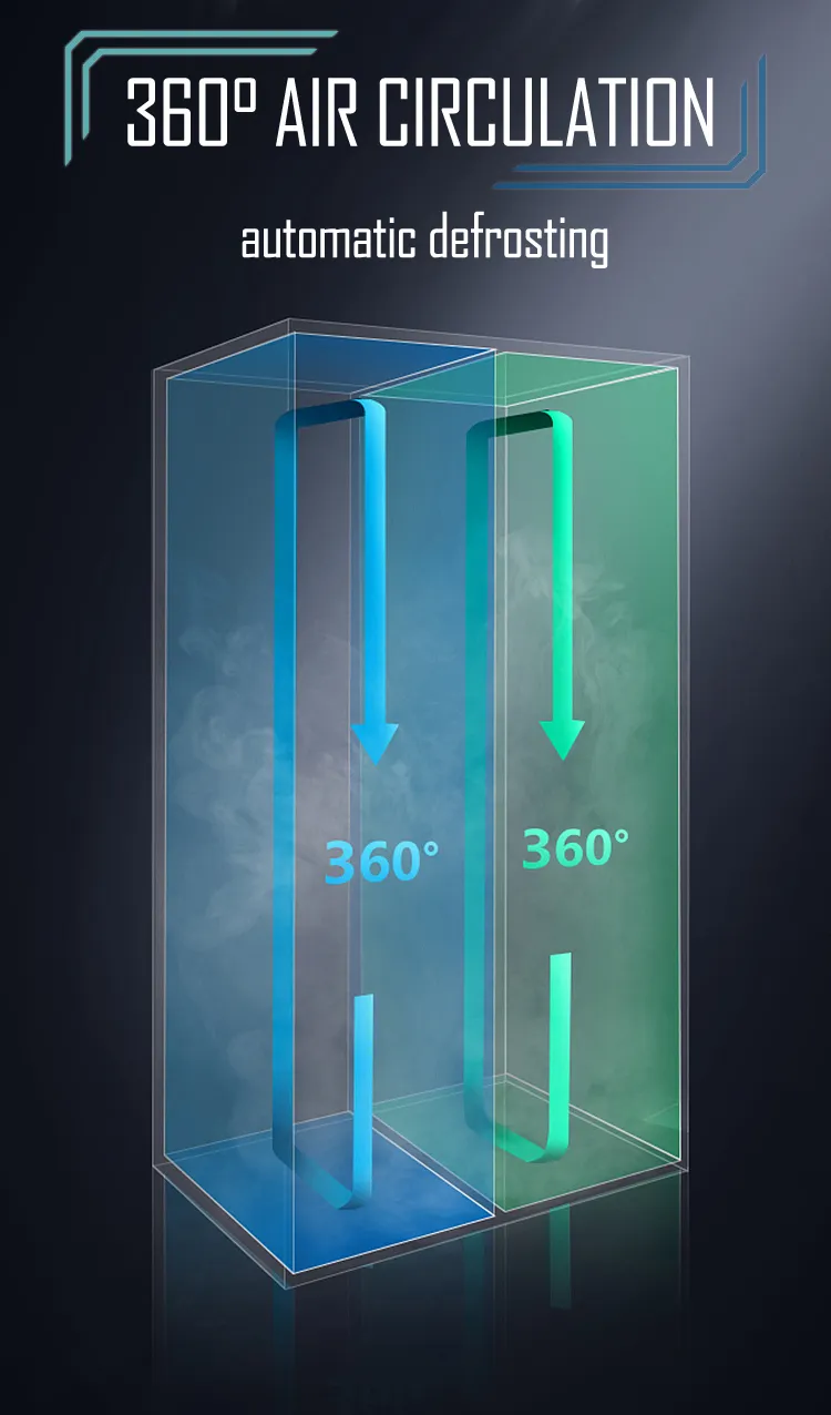 380L Side by Side Refrigerator with Water Dispenser and French Door