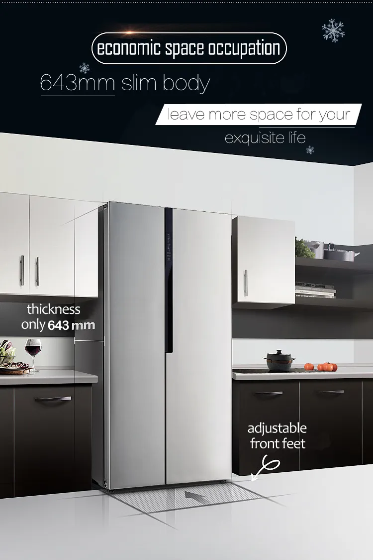 380L Side by Side Refrigerator with Water Dispenser and French Door