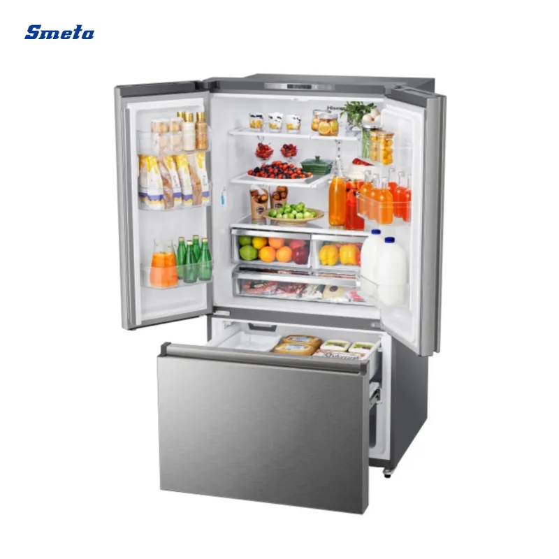 Smeta 26.6 Cuft French Door Fridge Smart Refrigerator with Ice Maker