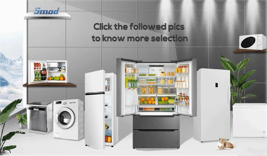 Smad Large Capacity Big Chill Kitchen Automatic Ice Maker Anto Water Dispenser Sslook Inverter French Double Door Bottom Freezer Refrigerator for Home Use