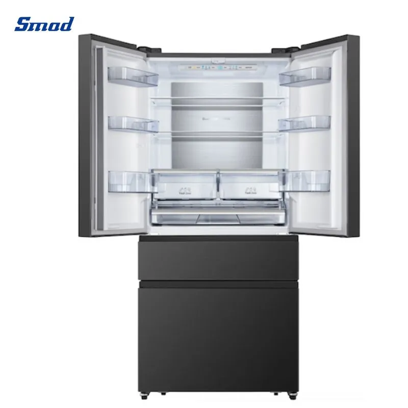 Smad Large Capacity Big Chill Kitchen Automatic Ice Maker Anto Water Dispenser Sslook Inverter French Double Door Bottom Freezer Refrigerator for Home Use