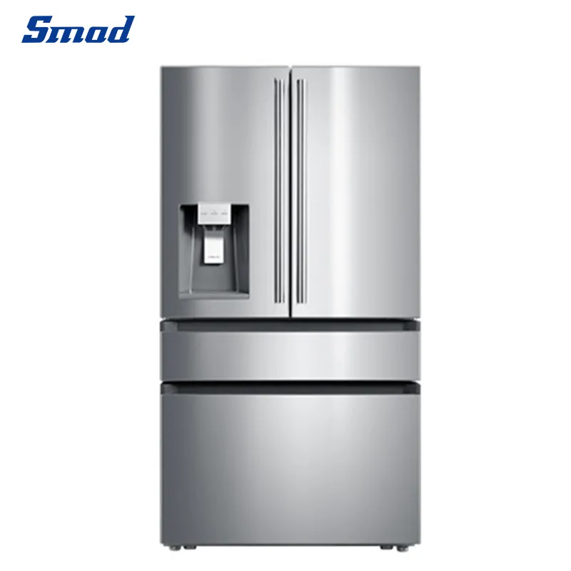 Smad Stainless Steel French Door Fridge Refrigerator with Water Dispenser