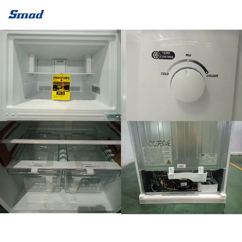 Smad Electric National Cold Equipment Home Hot Sale Fruit Vegetable Stainless Steel Upright Appliance 18cuft 510L Frostfree Double Door Top-Freezer Refrigerator