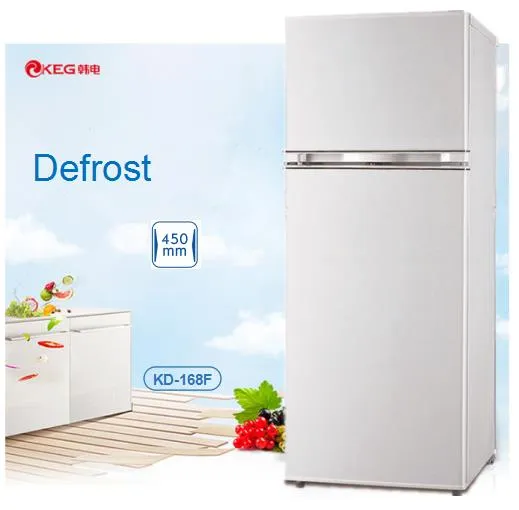 168L Home Use Double Door Fridge Upright Top Half Freezer Half Refrigerator