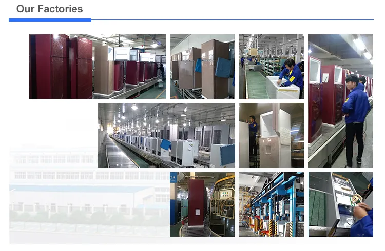 302L 550mm Width Upright Double Glass Door Refrigerator Top Freezer Fridge