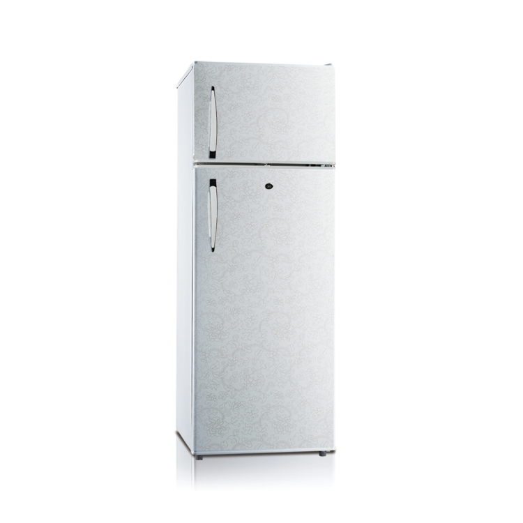 302L 550mm Width Upright Double Glass Door Refrigerator Top Freezer Fridge
