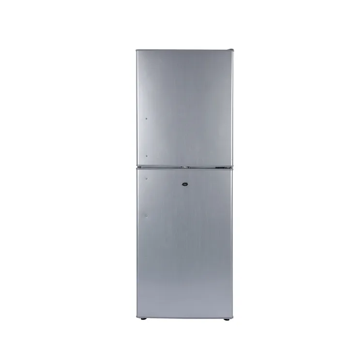 DC 12V24V Top Freezer Double Stainless Steel Doors Solar Refrigerator Eco Friendly Energy Saving