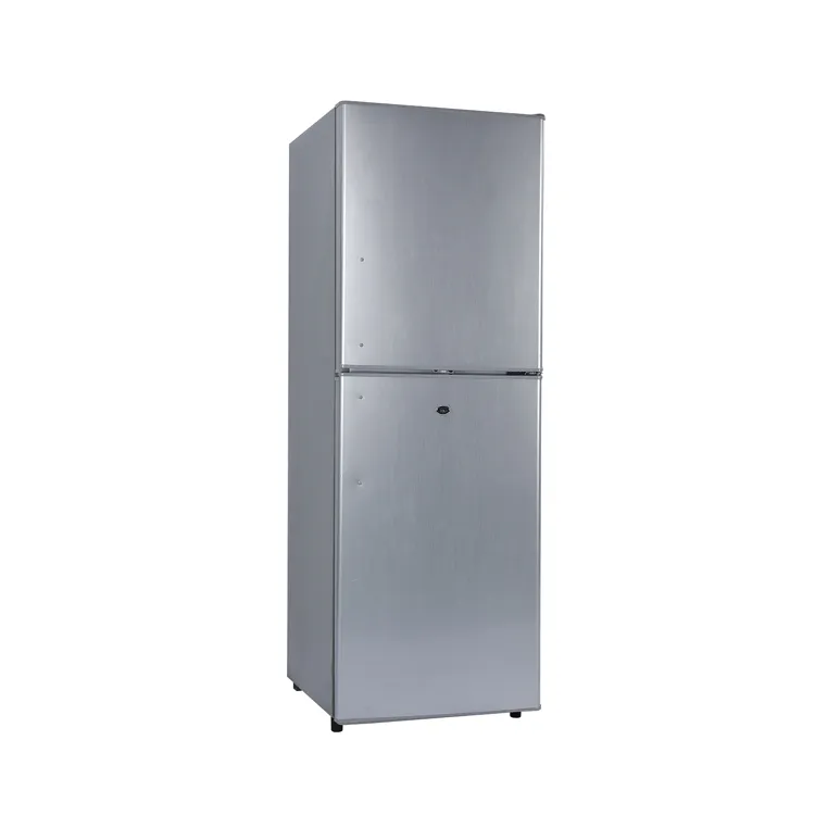 DC 12V24V Top Freezer Double Stainless Steel Doors Solar Refrigerator Eco Friendly Energy Saving