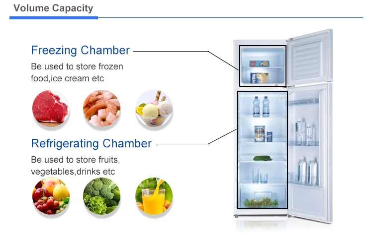 260L Factory Price Kitchen Household Double Door Refrigerator