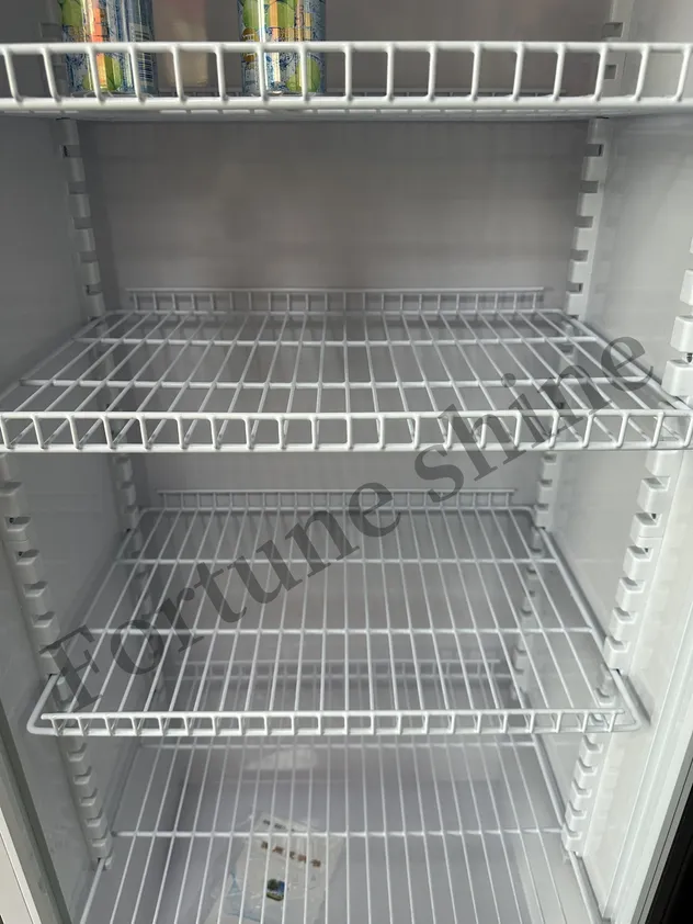 Double Door Upright with Rose Gold Handle Beverage Refrigerator