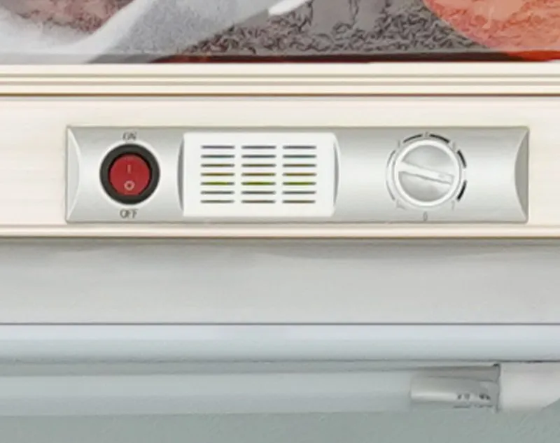 Double Door Upright with Rose Gold Handle Beverage Refrigerator