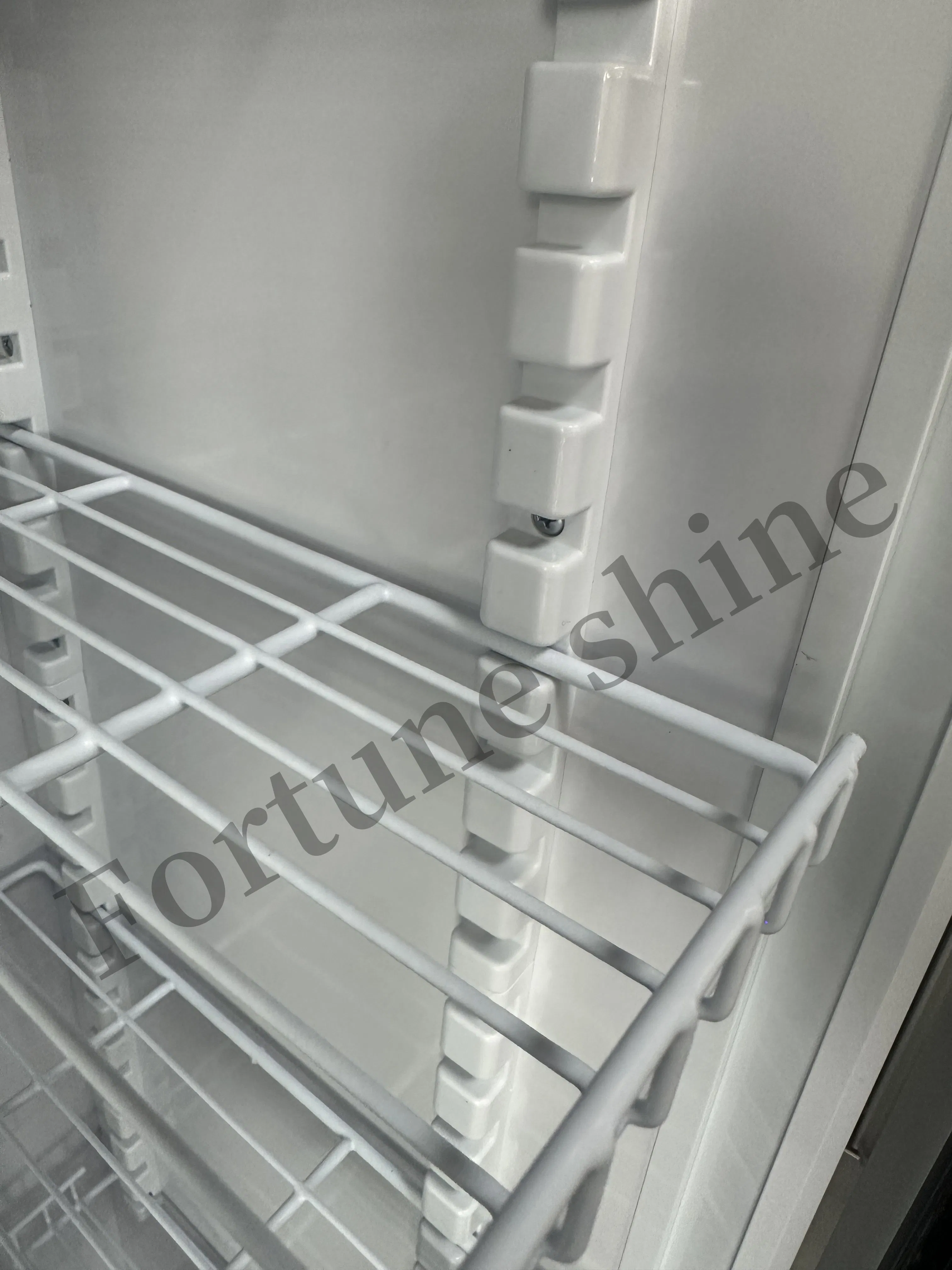 Double Door Upright with Rose Gold Handle Beverage Refrigerator