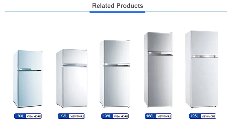 80L Top Freezer Double Door Fridge Mini Refrigerator