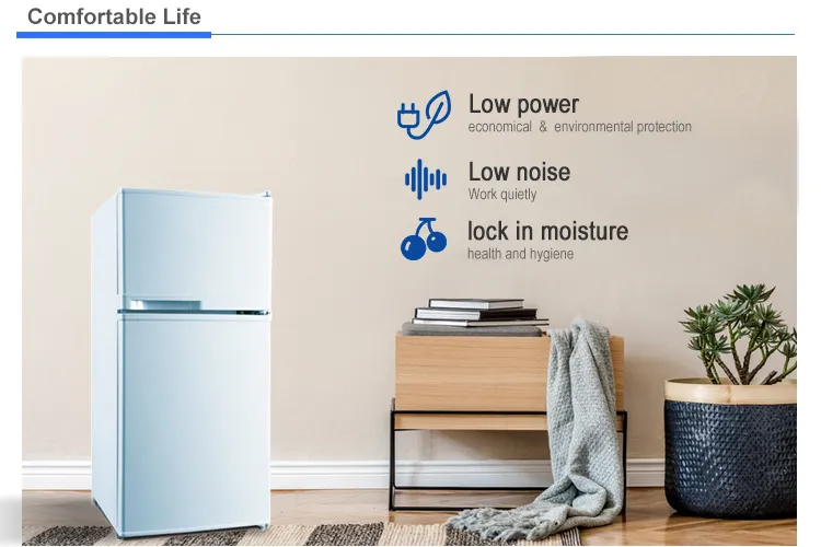 80L Top Freezer Double Door Fridge Mini Refrigerator