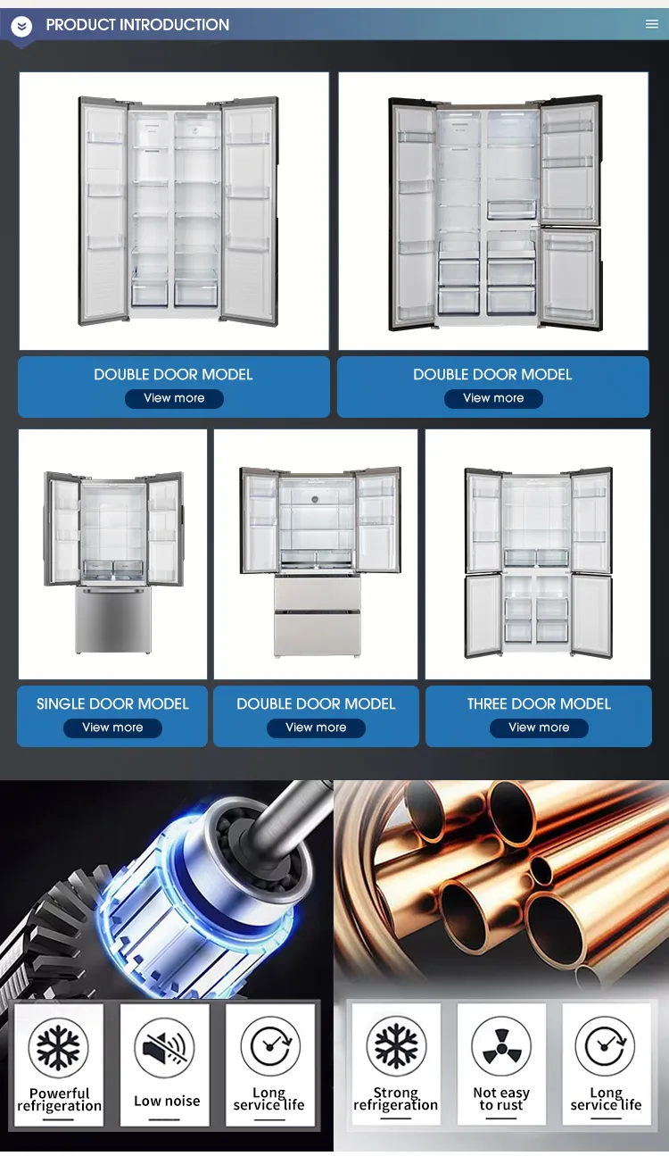 Yunlei-220V/110V 60Hz Voltage OEM Double Door Defrost Refrigerator Black Stainless Steel Factory Prices