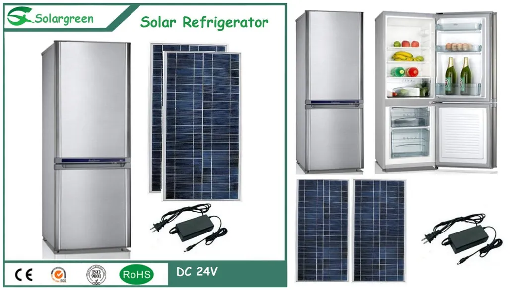 Cheap Price Solar Power Double Door DC 12V 24V Solar Fridges Freezers Refrigerators