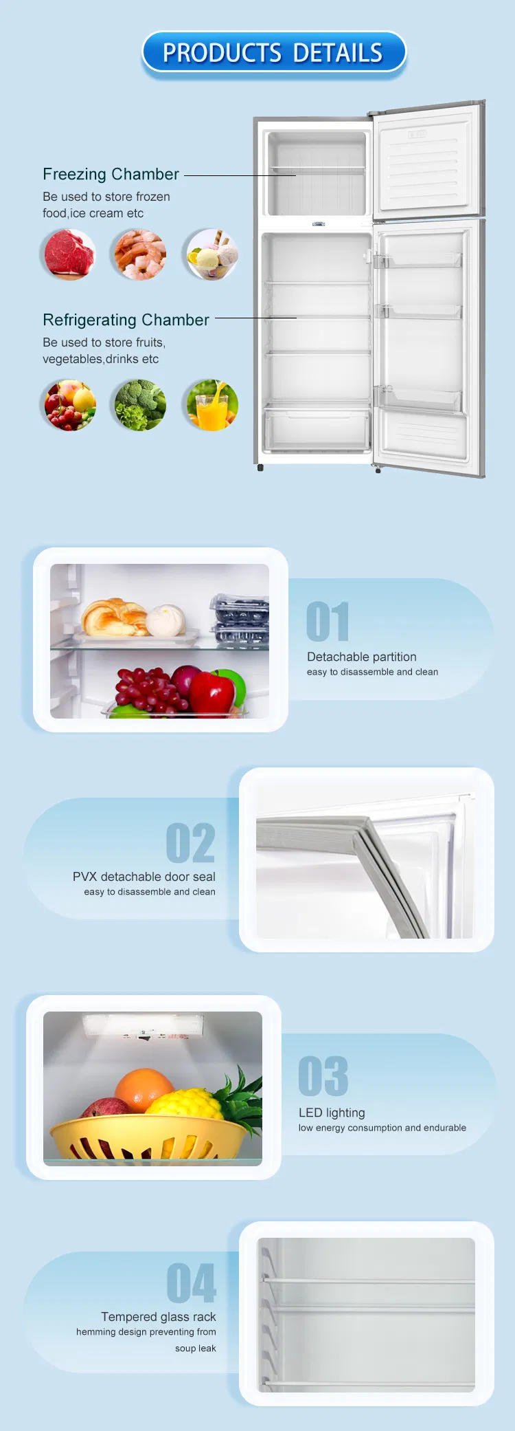 400L Professional Supplier Morden Style Double Door China Refrigerator Price