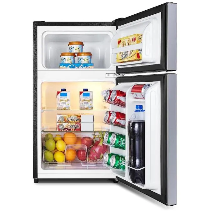 Smeta 3.3 Cuft Home Dorm Top Mounted Freezer Double Door Refrigerator Fridge