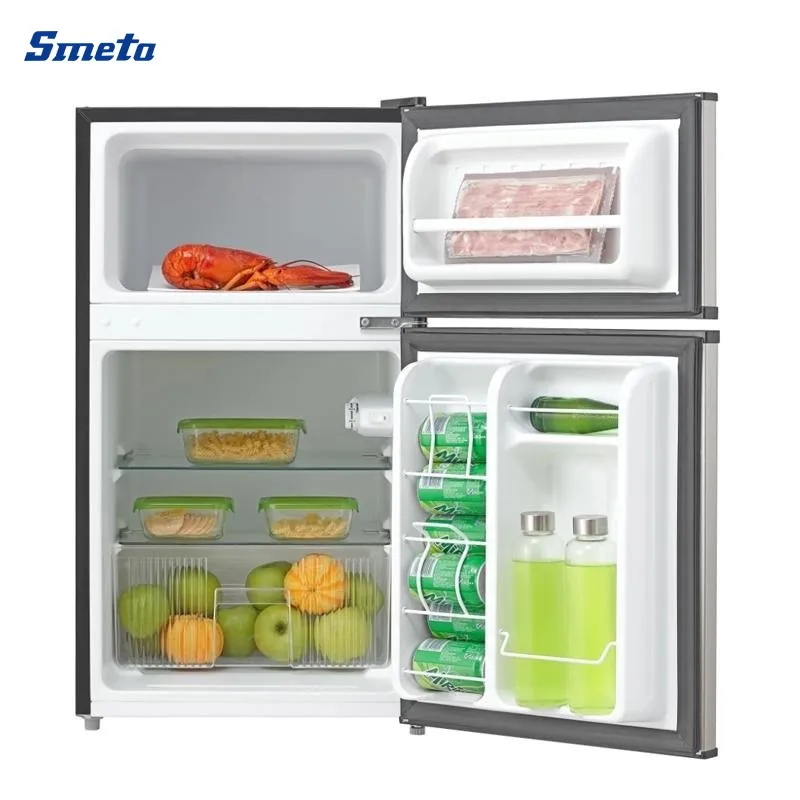 Smeta 3.3 Cuft Home Dorm Top Mounted Freezer Double Door Refrigerator Fridge